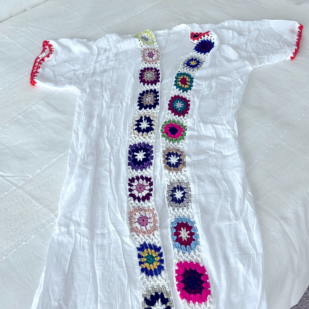 Crochet linen cover up
